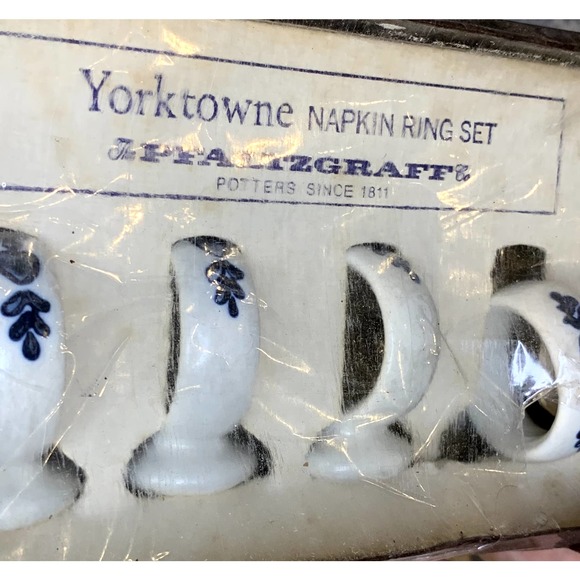 Pfaltzgraff Yorktowne Napkin Rings Vintage Set of 4 - Picture 5 of 10